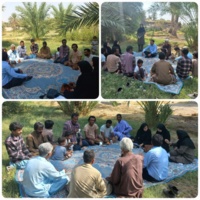 برگزاری دوره آموزشی نکات فنی آماده سازی زمین و کاشت گندم در روستای هوراپ از توابع شهرستان بمپور