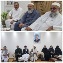 دیدار ریاست محترم مرکز تحقیقات و آموزش کشاورزی و منابع طبیعی بلوچستان و گروهی از مسئولان شهرستان در اولین روز هفته دفاع مقدس با خانواده  سردار شهید ولی فتح مرادی