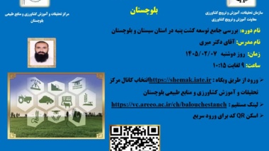 برگزاری وبینار آموزشی بررسی جامع توسعه کشت پنبه در استان سیستان و بلوچستان